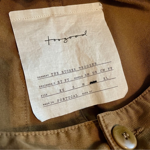 Toogood Etcher Trouser Wide Leg Barrel Pleated Chestnut Brown Pockets size large - Picture 6 of 7